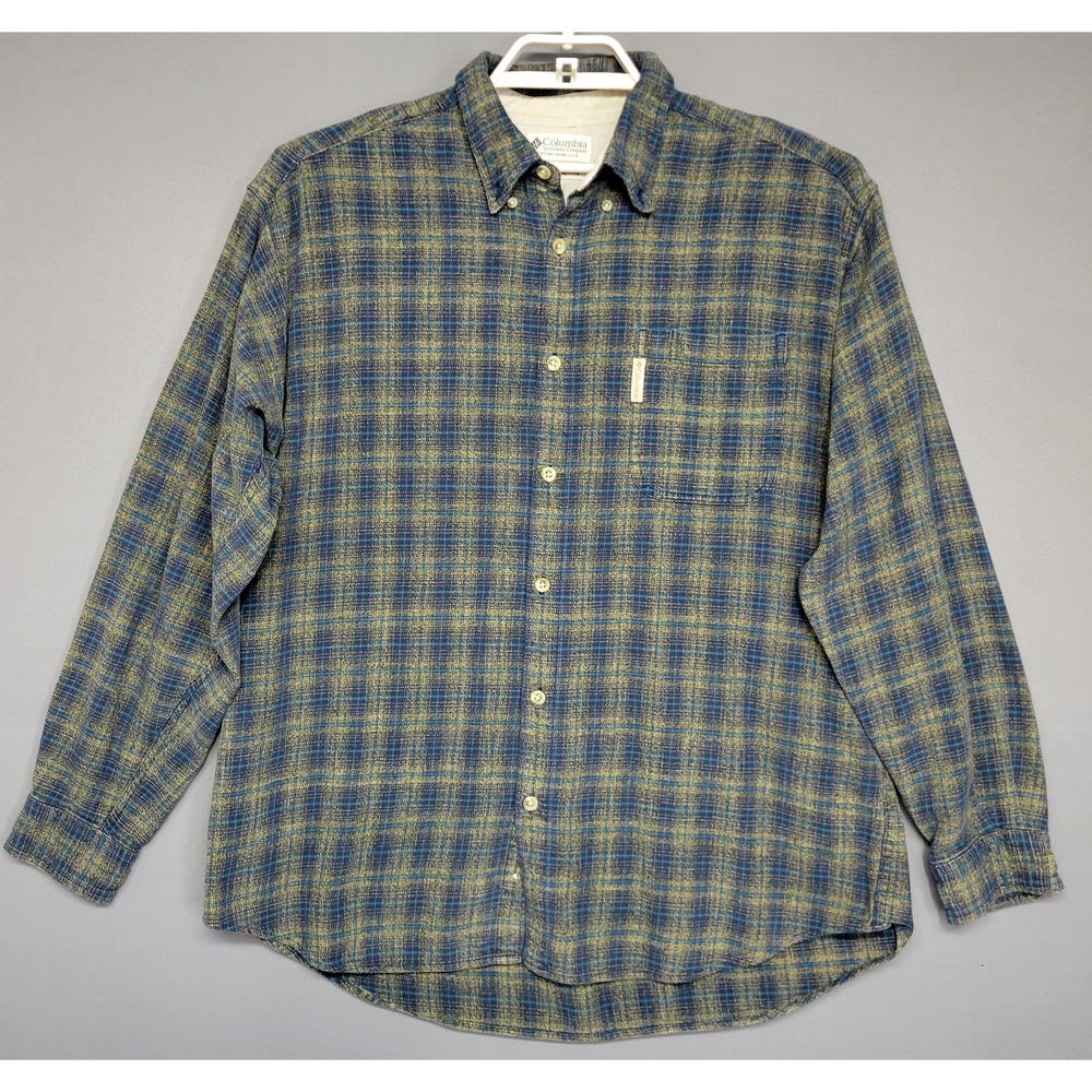 Vintage Columbia Shirt Mens XL Plaid Flannel Button Down Outdoors Sport 90s Y2K